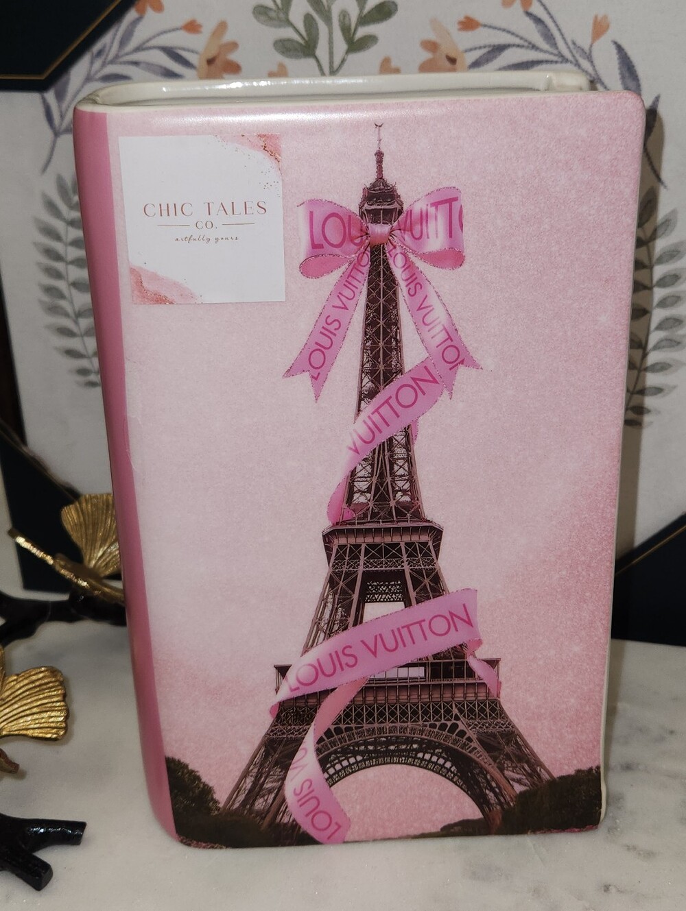 ๐ฅ Limited Edition Ceramic Makeup/ Hair Brush Holder Vase Eiffel & Lux Logo - Picture 10 of 13